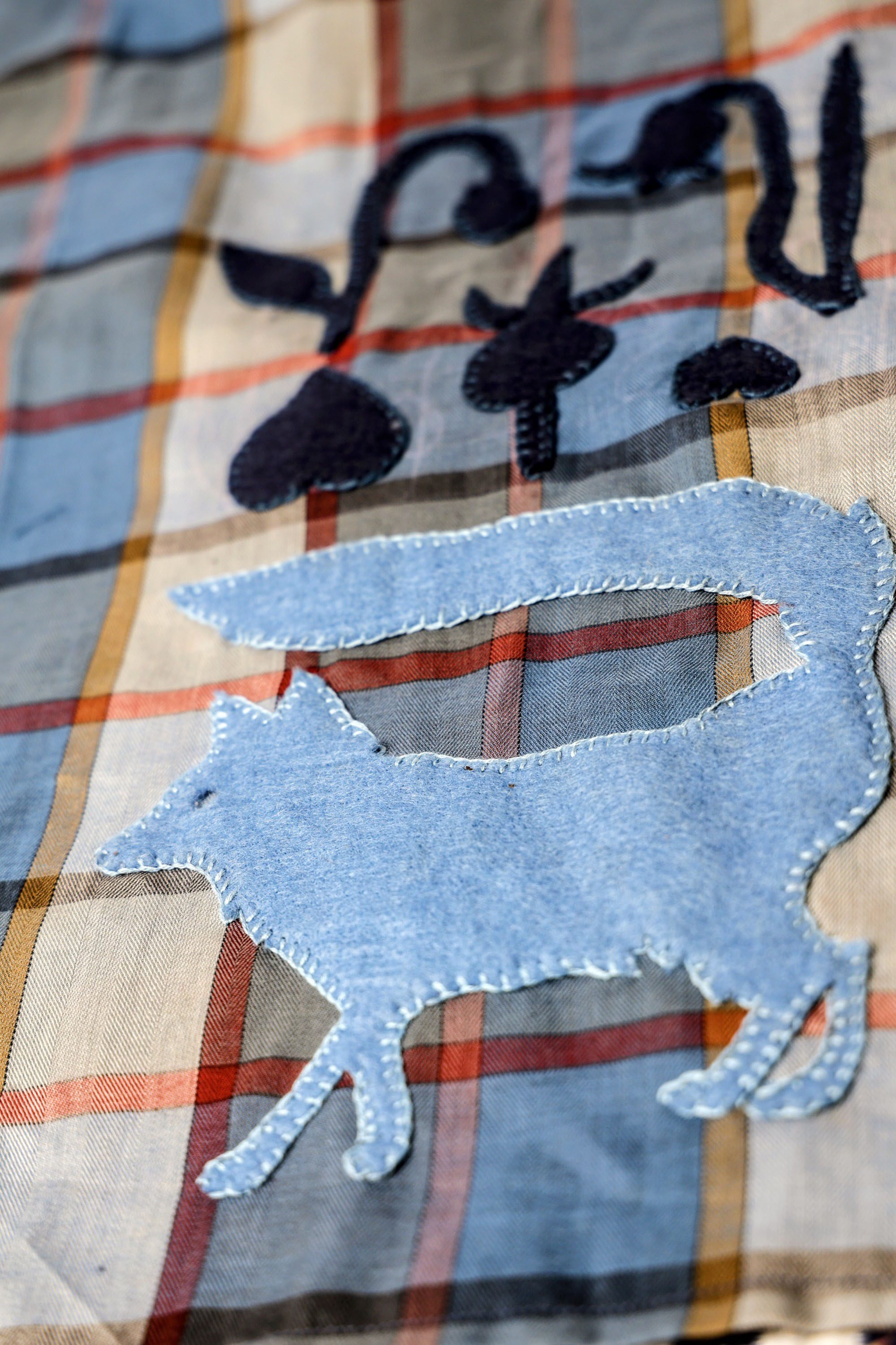 Full-length blue dress