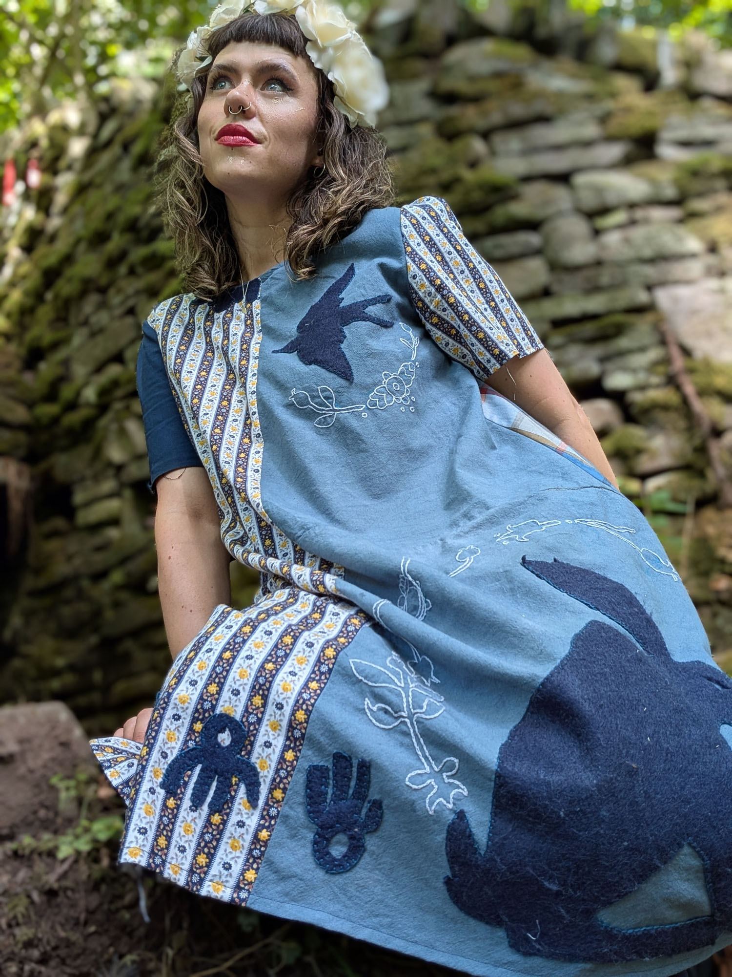 Portrait with blue dress