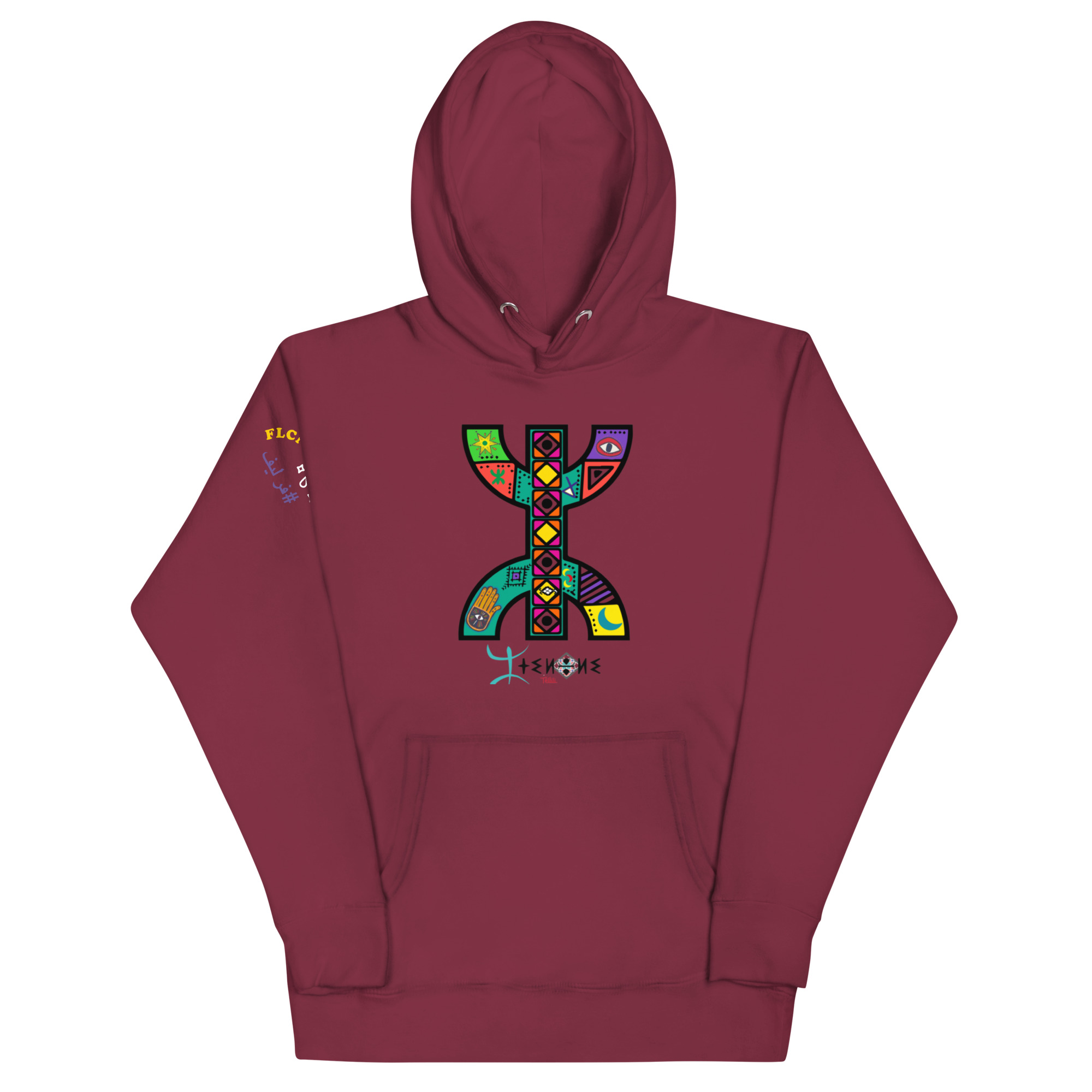 our signature,front back and side printed YAZ amazigh man,Tellili Unisex Hoodie